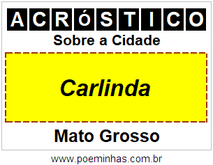 Acróstico Para Imprimir Sobre a Cidade Carlinda