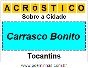 Acróstico Para Imprimir Sobre a Cidade Carrasco Bonito