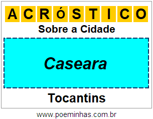 Acróstico Para Imprimir Sobre a Cidade Caseara