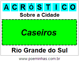 Acróstico Para Imprimir Sobre a Cidade Caseiros