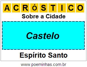 Acróstico Para Imprimir Sobre a Cidade Castelo