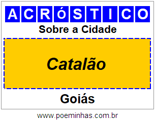 Acróstico Para Imprimir Sobre a Cidade Catalão