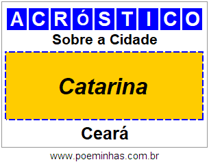 Acróstico Para Imprimir Sobre a Cidade Catarina