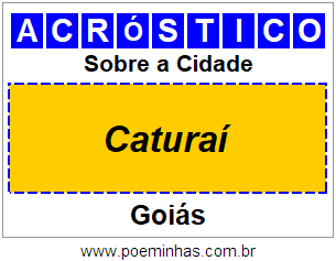 Acróstico Para Imprimir Sobre a Cidade Caturaí