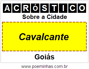 Acróstico Para Imprimir Sobre a Cidade Cavalcante