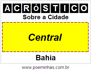 Acróstico Para Imprimir Sobre a Cidade Central