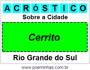 Acróstico Para Imprimir Sobre a Cidade Cerrito