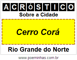 Acróstico Para Imprimir Sobre a Cidade Cerro Corá