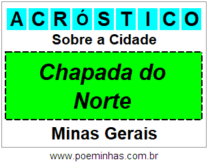 Acróstico Para Imprimir Sobre a Cidade Chapada do Norte