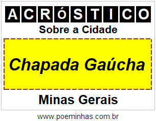 Acróstico Para Imprimir Sobre a Cidade Chapada Gaúcha