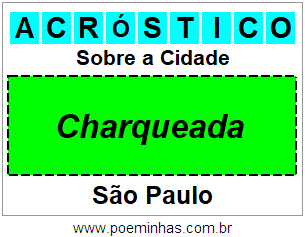 Acróstico Para Imprimir Sobre a Cidade Charqueada