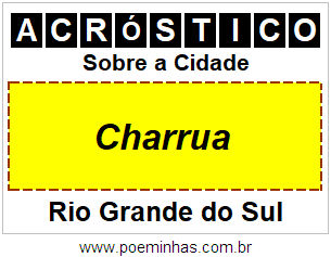 Acróstico Para Imprimir Sobre a Cidade Charrua