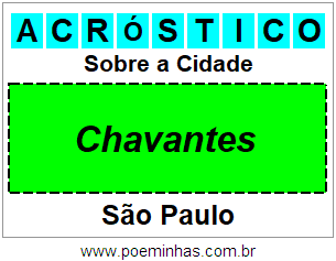 Acróstico Para Imprimir Sobre a Cidade Chavantes