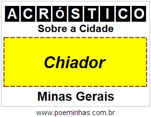 Acróstico Para Imprimir Sobre a Cidade Chiador