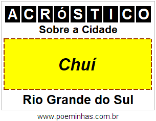 Acróstico Para Imprimir Sobre a Cidade Chuí