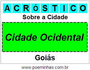 Acróstico Para Imprimir Sobre a Cidade Cidade Ocidental