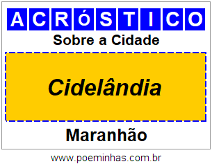 Acróstico Para Imprimir Sobre a Cidade Cidelândia