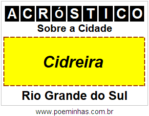 Acróstico Para Imprimir Sobre a Cidade Cidreira