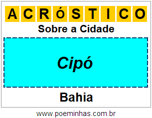 Acróstico Para Imprimir Sobre a Cidade Cipó