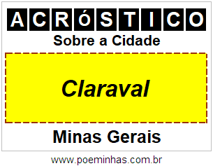 Acróstico Para Imprimir Sobre a Cidade Claraval