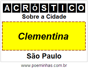 Acróstico Para Imprimir Sobre a Cidade Clementina