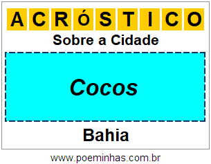 Acróstico Para Imprimir Sobre a Cidade Cocos