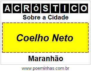 Acróstico Para Imprimir Sobre a Cidade Coelho Neto