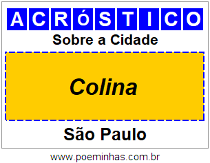 Acróstico Para Imprimir Sobre a Cidade Colina