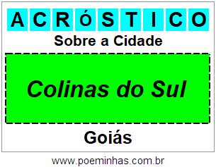 Acróstico Para Imprimir Sobre a Cidade Colinas do Sul