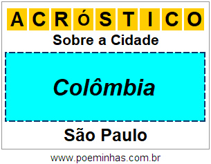 Acróstico Para Imprimir Sobre a Cidade Colômbia