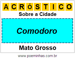 Acróstico Para Imprimir Sobre a Cidade Comodoro