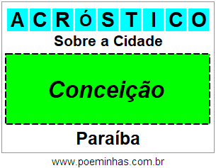 Acróstico Para Imprimir Sobre a Cidade Conceição