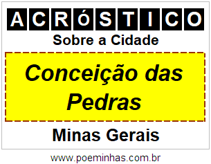 Acróstico Para Imprimir Sobre a Cidade Conceição das Pedras