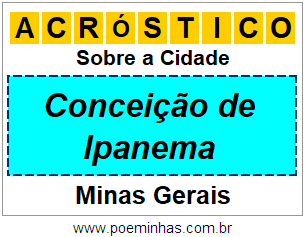 Acróstico Para Imprimir Sobre a Cidade Conceição de Ipanema