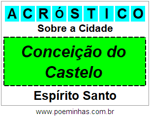 Acróstico Para Imprimir Sobre a Cidade Conceição do Castelo