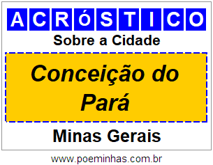 Acróstico Para Imprimir Sobre a Cidade Conceição do Pará