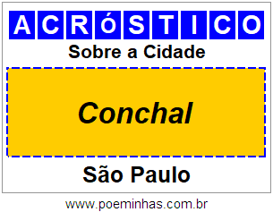 Acróstico Para Imprimir Sobre a Cidade Conchal