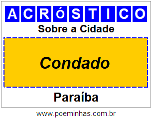 Acróstico Para Imprimir Sobre a Cidade Condado