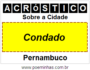 Acróstico Para Imprimir Sobre a Cidade Condado