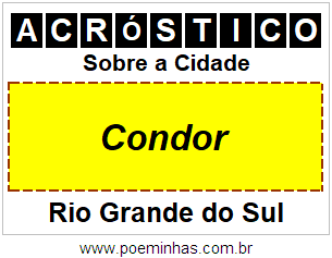 Acróstico Para Imprimir Sobre a Cidade Condor