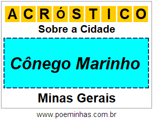 Acróstico Para Imprimir Sobre a Cidade Cônego Marinho