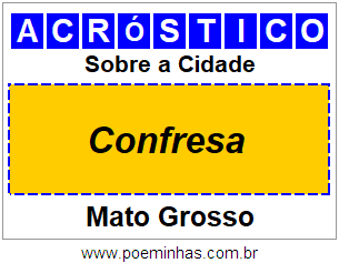 Acróstico Para Imprimir Sobre a Cidade Confresa