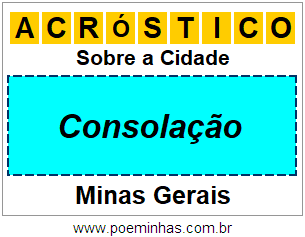 Acróstico Para Imprimir Sobre a Cidade Consolação