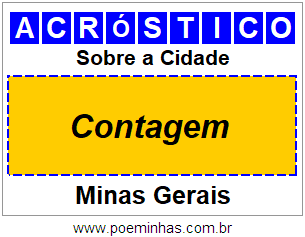 Acróstico Para Imprimir Sobre a Cidade Contagem