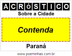 Acróstico Para Imprimir Sobre a Cidade Contenda