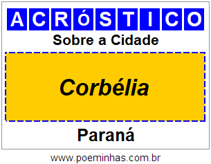 Acróstico Para Imprimir Sobre a Cidade Corbélia