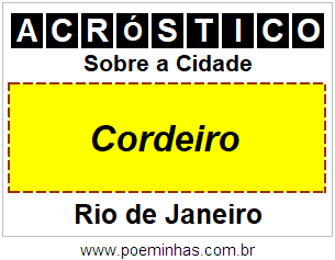 Acróstico Para Imprimir Sobre a Cidade Cordeiro