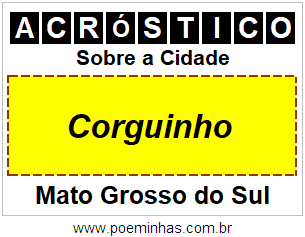 Acróstico Para Imprimir Sobre a Cidade Corguinho