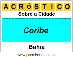 Acróstico Para Imprimir Sobre a Cidade Coribe