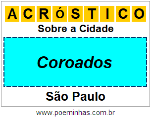 Acróstico Para Imprimir Sobre a Cidade Coroados